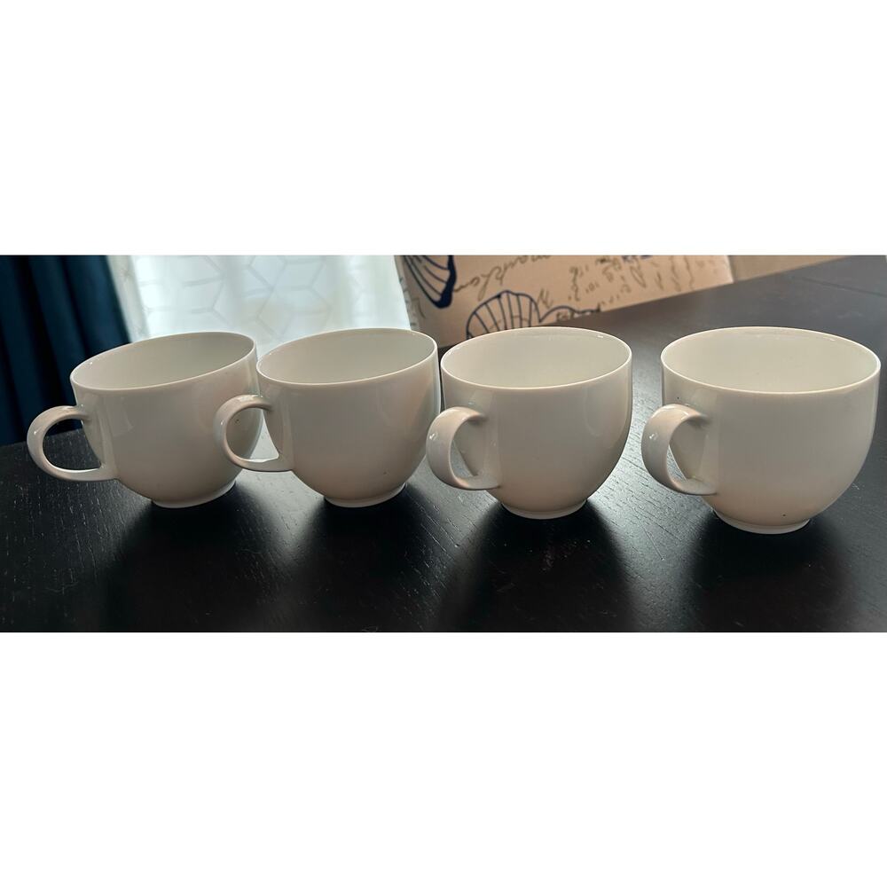 Lot of 4 Arzberg German Classic White Porcelain coffee mugs